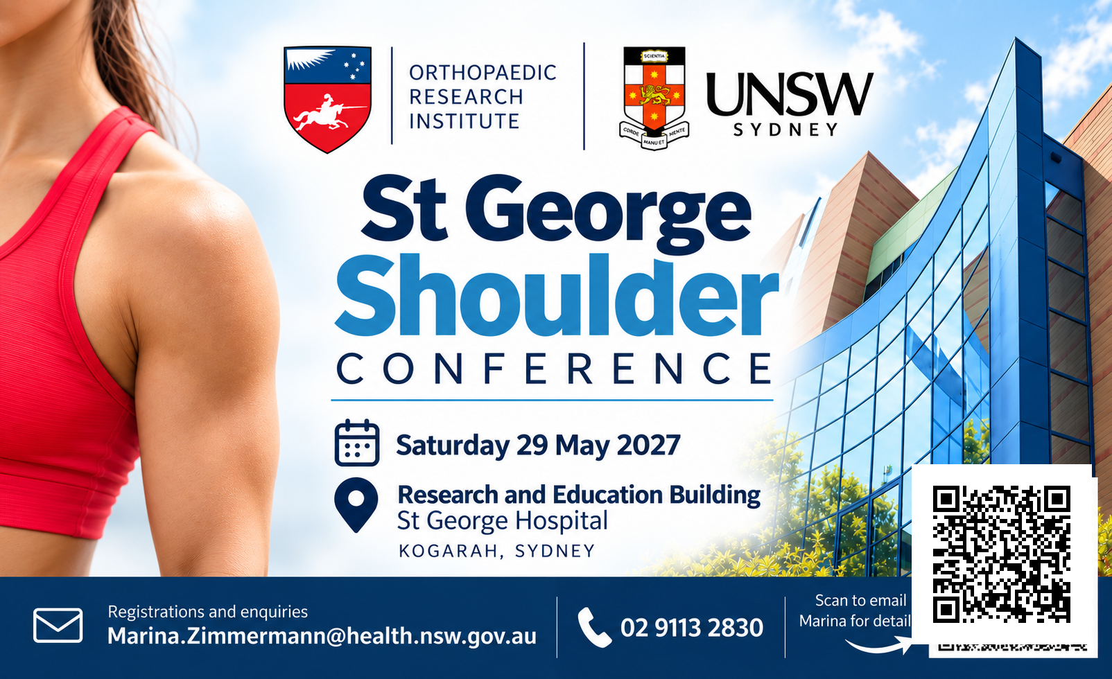St George Shoulder Conference, Saturday 29 May 2027, Research and Education Building, St George Hospital, Kogarah, Sydney — Orthopaedic Research Institute and UNSW Sydney